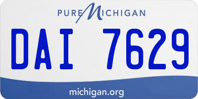 MI license plate DAI7629