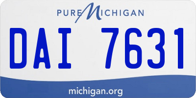 MI license plate DAI7631