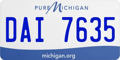 MI license plate DAI7635