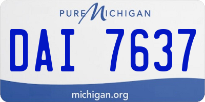 MI license plate DAI7637