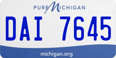 MI license plate DAI7645