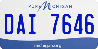 MI license plate DAI7646