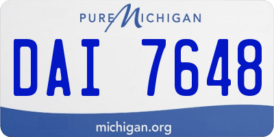MI license plate DAI7648
