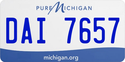 MI license plate DAI7657