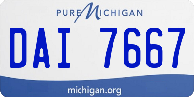 MI license plate DAI7667