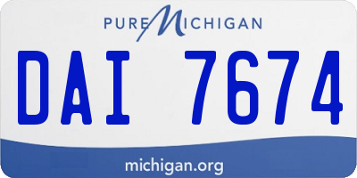 MI license plate DAI7674