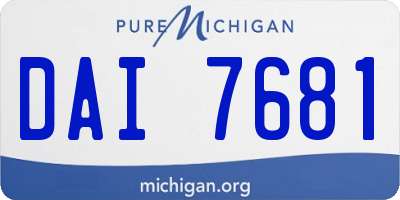 MI license plate DAI7681