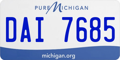 MI license plate DAI7685