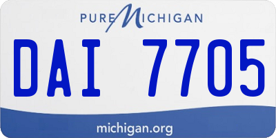 MI license plate DAI7705
