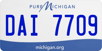 MI license plate DAI7709