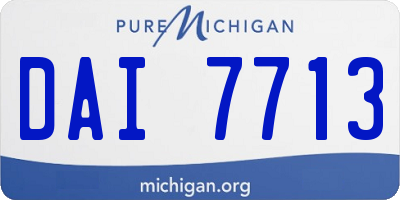 MI license plate DAI7713