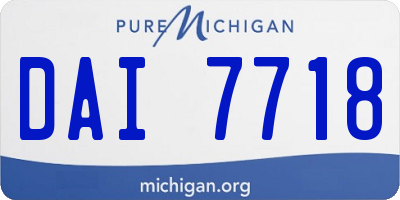 MI license plate DAI7718
