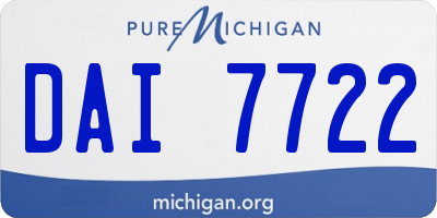 MI license plate DAI7722