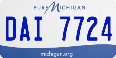MI license plate DAI7724