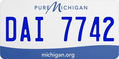 MI license plate DAI7742
