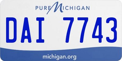 MI license plate DAI7743