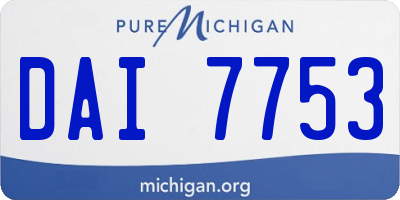 MI license plate DAI7753