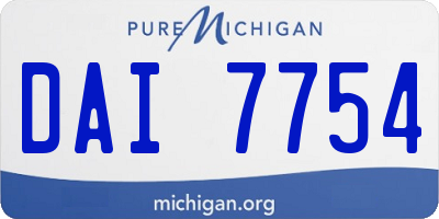 MI license plate DAI7754