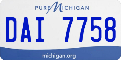 MI license plate DAI7758