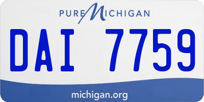 MI license plate DAI7759