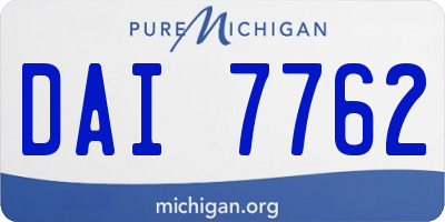 MI license plate DAI7762