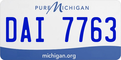 MI license plate DAI7763