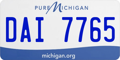 MI license plate DAI7765