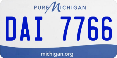 MI license plate DAI7766