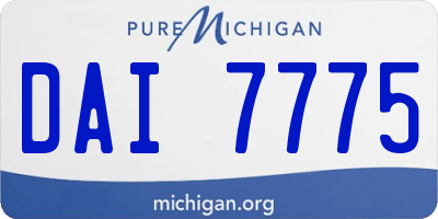 MI license plate DAI7775