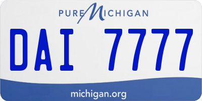 MI license plate DAI7777