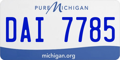 MI license plate DAI7785