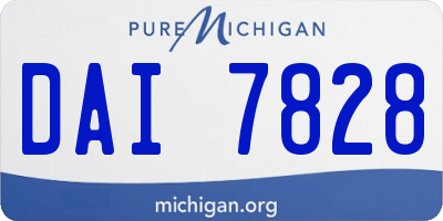 MI license plate DAI7828