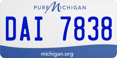 MI license plate DAI7838