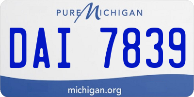 MI license plate DAI7839