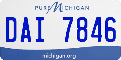 MI license plate DAI7846