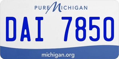 MI license plate DAI7850