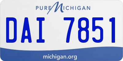 MI license plate DAI7851