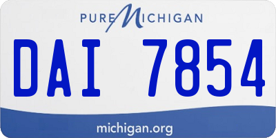 MI license plate DAI7854