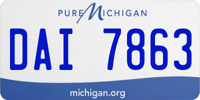 MI license plate DAI7863