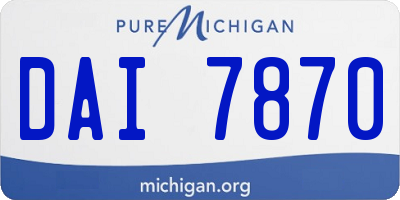 MI license plate DAI7870