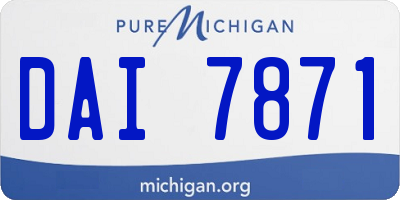 MI license plate DAI7871