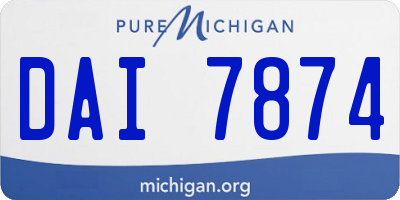 MI license plate DAI7874