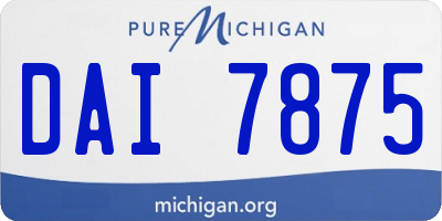 MI license plate DAI7875
