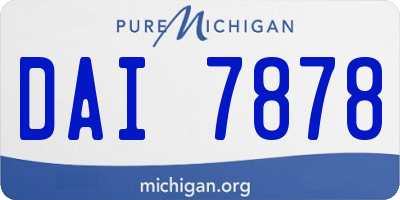 MI license plate DAI7878