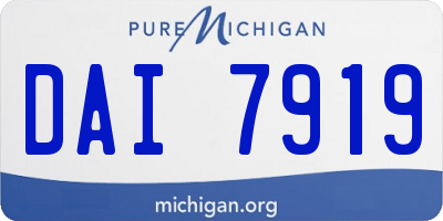 MI license plate DAI7919