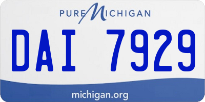 MI license plate DAI7929