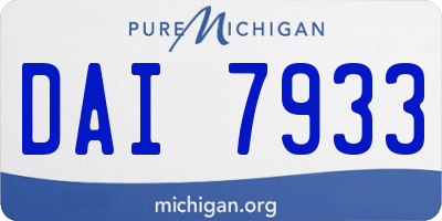 MI license plate DAI7933