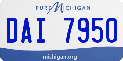 MI license plate DAI7950
