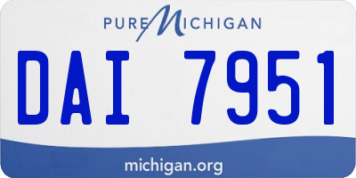 MI license plate DAI7951