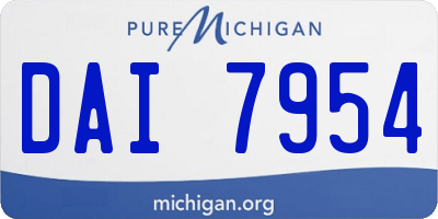 MI license plate DAI7954